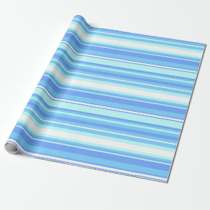 Sky blue stripes wrapping paper