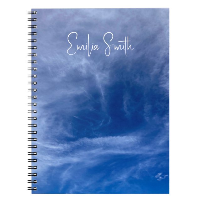 Sky Blue Stylish Personalized Notebook (Front)
