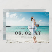 Sky Blue Stylish Simple Modern Typography Photo Save The Date