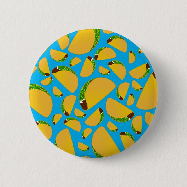 Sky blue tacos pinback button (Front)