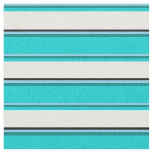 Sky Blue, Teal, Dark Turquoise, White, and Black Fabric