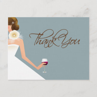 Sky blue thank you bridal shower coordinate card
