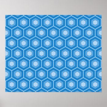 Sky Blue Tiled Hex Poster by KenKPhoto at Zazzle