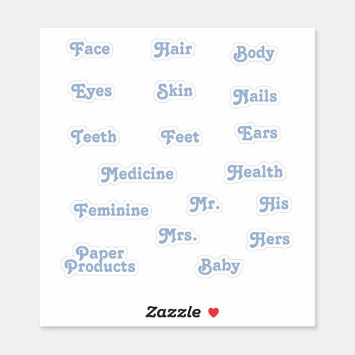 Sky Blue Toiletry Labels