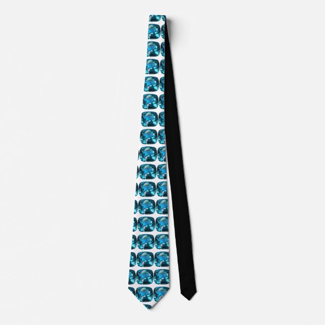 Sky Blue Topaz Cushion Gemstone Neck Tie (Front)