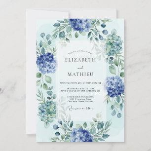 Sky Blue Verdant Botanical Wedding Invitation