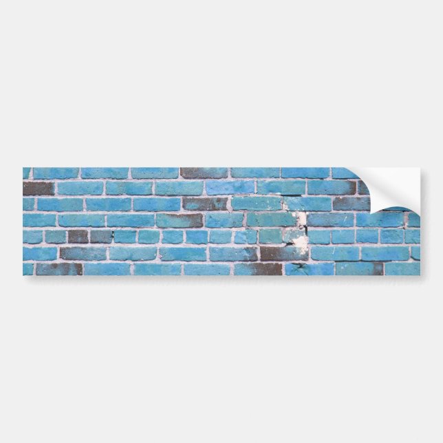 Sky Blue Vintage Brick Wall Texture Bumper Sticker (Front)