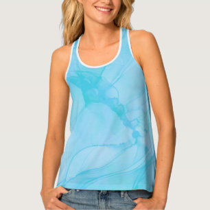 Sky Blue watercolor- Abstract- Women's Tank Top