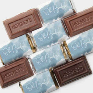 Sky Blue Watercolor Baby Shower Hershey's Miniatures