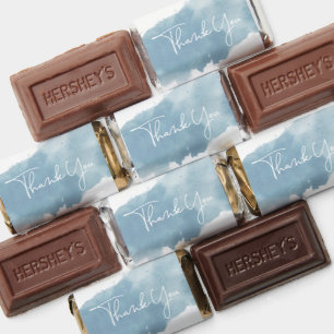 Sky Blue Watercolor Baby Shower Thank You Hershey's Miniatures
