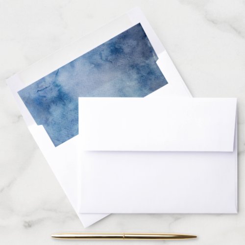 Sky Blue Watercolor Clouds Splash Art Envelope Liner