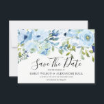 Sky Blue Watercolor Flowers Modern Wedding Save The Date<br><div class="desc">Sky Blue Watercolor Flowers Modern Wedding Save the Date

See our store for the matching invitation,  RSVP and more

You may customize this Save the date to add my personal touches,  such as photographs,  images. You may change the background color to match your wedding colors.</div>