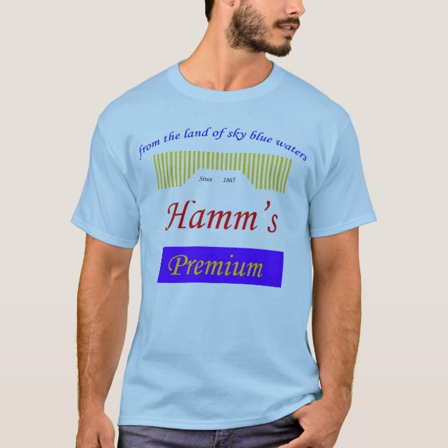 sky blue waters, Hamms logo T-Shirt (Front)
