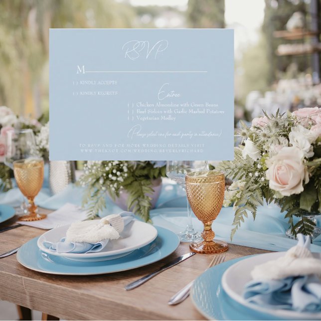 Sky Blue Wedding RSVP Card (Creator Uploaded)
