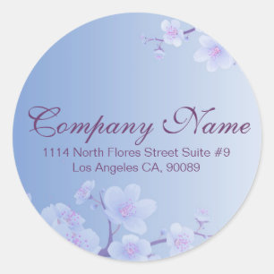 Sky Blue White Cherry Blossom Sticker