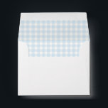 Sky Blue & White Gingham Return Address  Envelope<br><div class="desc">Elegant and simple Return address envelope with sky blue and white gingham interior.</div>
