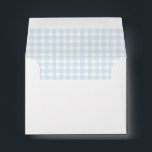 Sky Blue & White Gingham Return Address  Envelope<br><div class="desc">Elegant and simple Return address envelope with sky blue and white gingham interior.</div>
