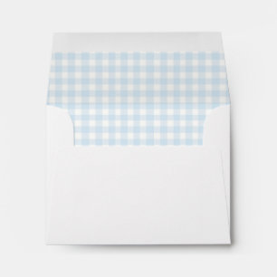 Sky Blue & White Gingham Return Address Envelope