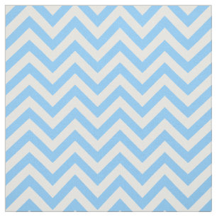 Sky Blue White LG Chevron ZigZag Pattern 12I Fabric