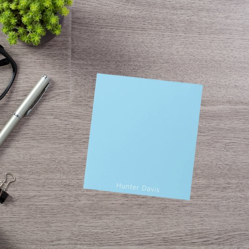 Sky blue white name notepad