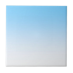 Sky Blue White Ombre Ceramic Tile