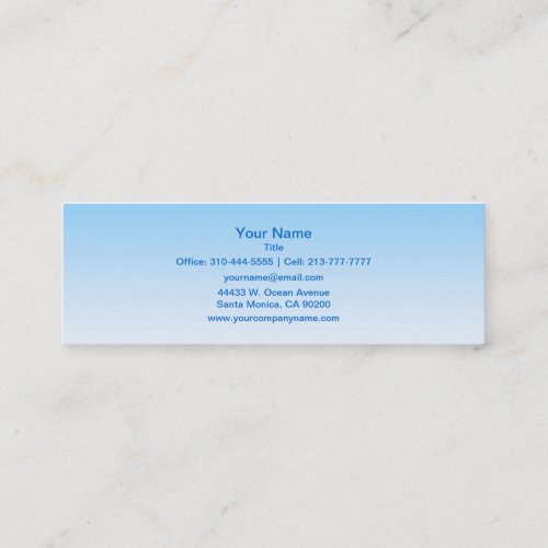Sky Blue White Ombre Mini Business Card