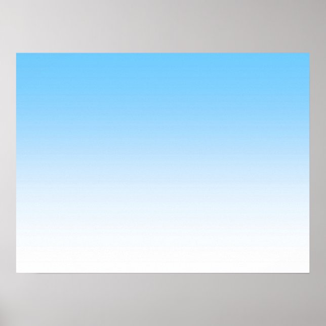 Sky Blue White Ombre Poster (Front)