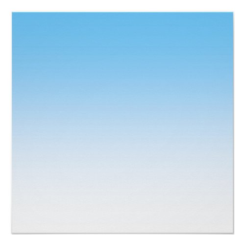 Sky Blue White Ombre Poster