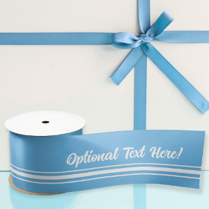 Sky Blue & White smart nautical look and your text Satin Ribbon