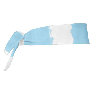 Sky Blue White Stripes Tie Headband