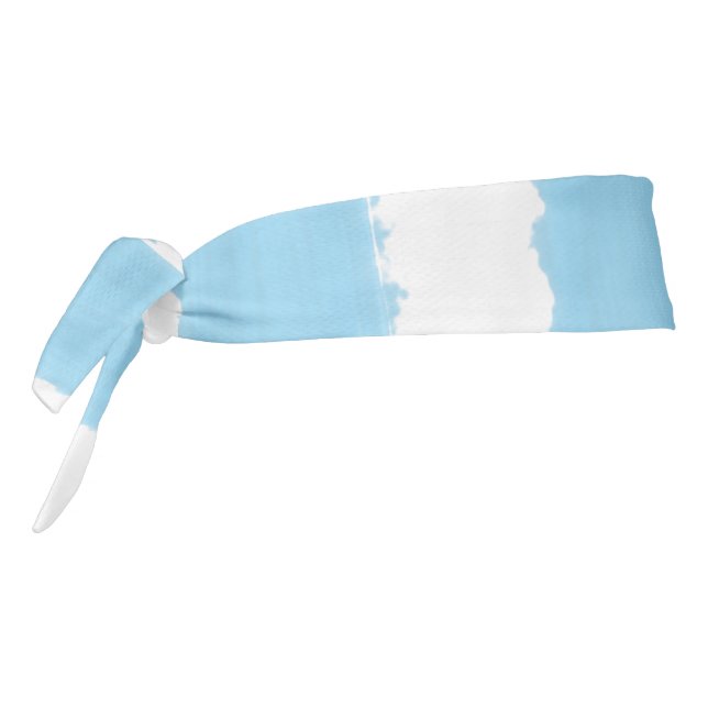 Sky Blue White Stripes Tie Headband (Rotate 270)