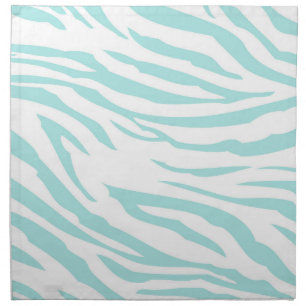 Sky Blue White Zebra Animal Cloth Napkin