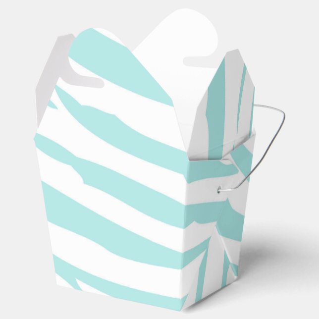 Sky Blue White Zebra Animal Favor Boxes (Opened)