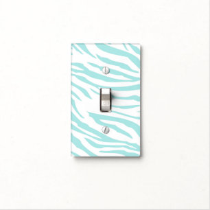 Sky Blue White Zebra Animal Light Switch Cover