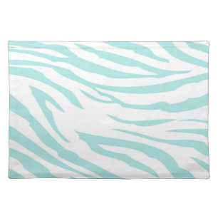 Sky Blue White Zebra Animal Placemat