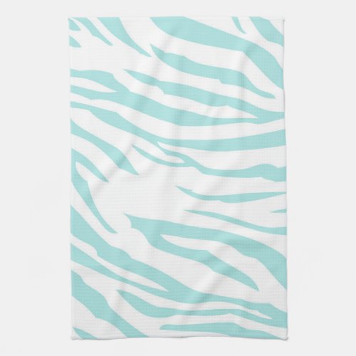Sky Blue White Zebra Animal Towel