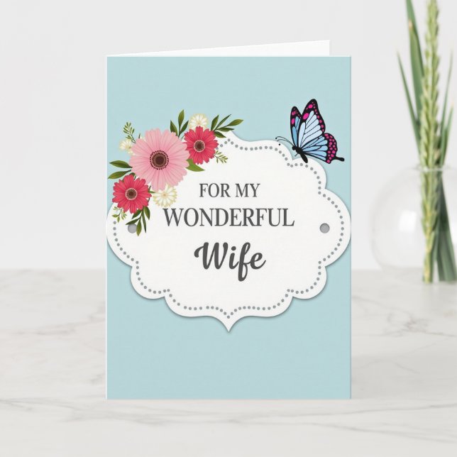 Sky Blue Wife Mothers Day Card (Front)