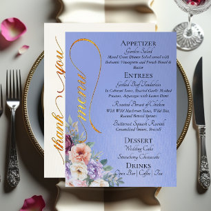 Sky Blue - Wildflowers, Monogram & Thank You  Menu