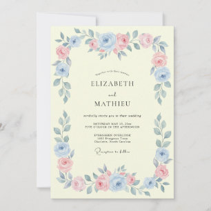 Sky Blue Winsome Meadow Wedding Invitation