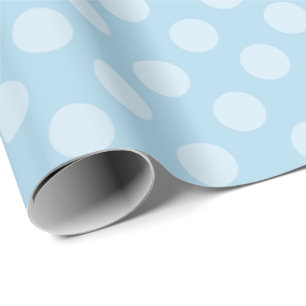 Sky blue with Baby Blue Polka Dots Wrapping Paper