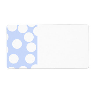 Sky blue with large white dots. label
