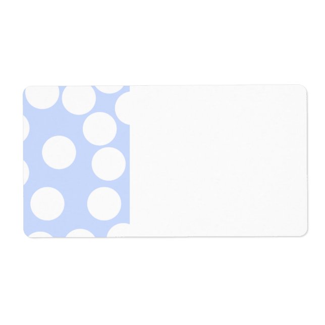 Sky blue with large white dots. label (Front)