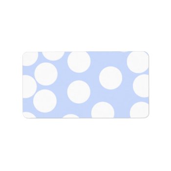 Sky Blue With Large White Dots. Label by Graphics_By_Metarla at Zazzle