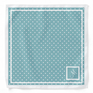Sky Blue With White Polka Dots And White Border Bandana