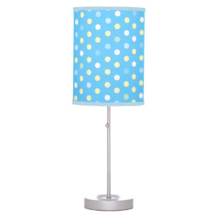 Sky blue yellow polka dot lamp