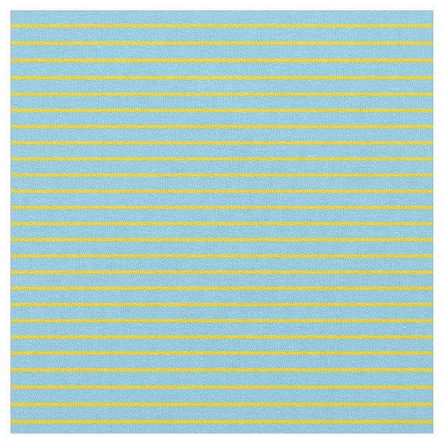 Sky Blue & Yellow Stripes Pattern Fabric (Close Up)
