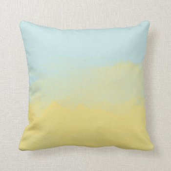 Sky Blue Yellow Watercolor Painting Art Modern Throw Pillow by DifferentStudios at Zazzle