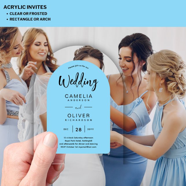Sky Blue Zazzle Acrylic Wedding Invites  Acrylic Invitations (Creator Uploaded)