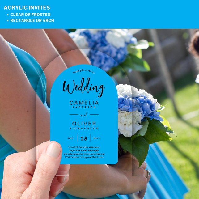 Sky Blue Zazzle Acrylic Wedding Invites  Invitations (Creator Uploaded)