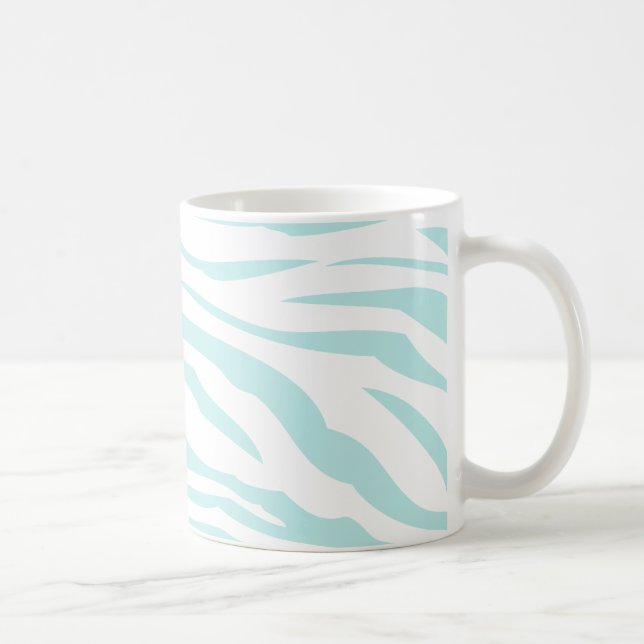 Sky Blue Zebra Print Coffee Mug (Right)